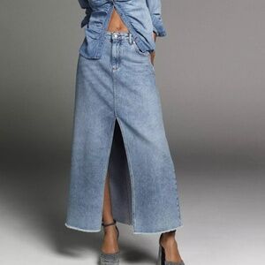 Anthropologie Pilcro Madi Front Slit Denim Maxi Skirt - Size 4